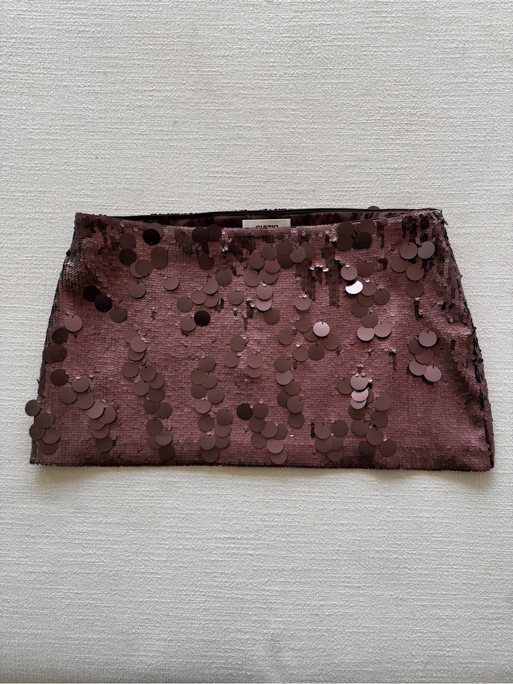 Danielle Guizio low-rise paillette skirt - chocolate